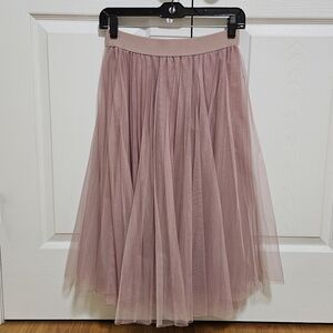 Charlotte Russe Mauve Tulle Midi Skirt